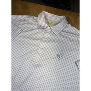 Donald Ross Golf Polo Shirt Mens Sz XL Blue/Pink Plaid  Short Sleeve Logo